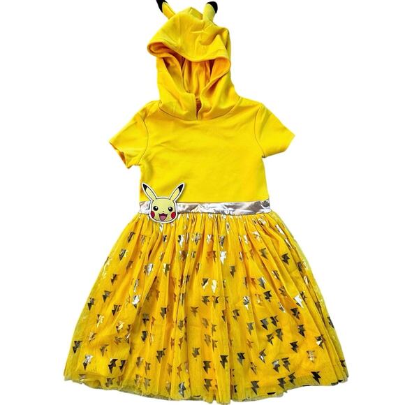 Girls Pokemon Pikachu Dress Hoodie Tutu Sz Medium (7/8) - Picture 2 of 6